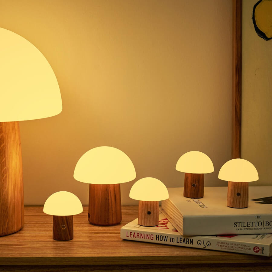 Mini Lampe Alice Champignon Noyer - Gingko
