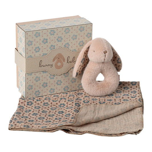 Coffret hochet lapin - rose poudre - Maileg