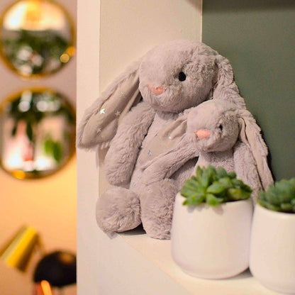 Peluche -  Bashful Lapin Silver étoiles - medium - Jellycat