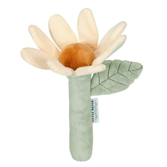 Hochet peluche fleur - Blanc