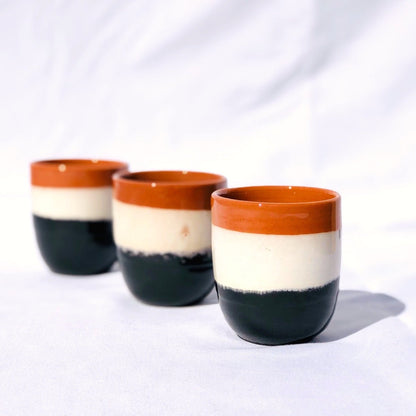 Trio de verres à café noir&blanc