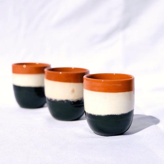 Trio de verres à café noir&blanc