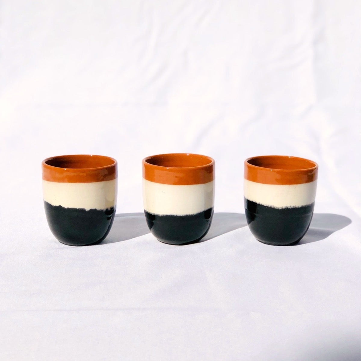 Trio de verres à café noir&blanc