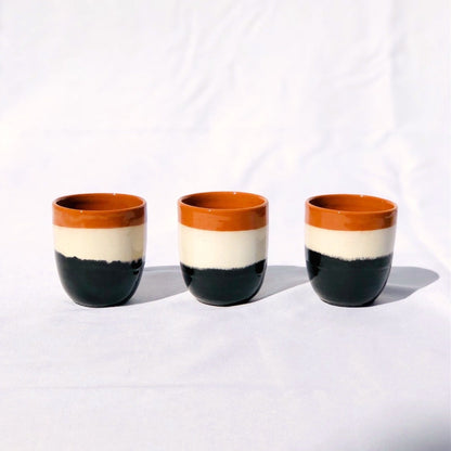 Trio de verres à café noir&blanc
