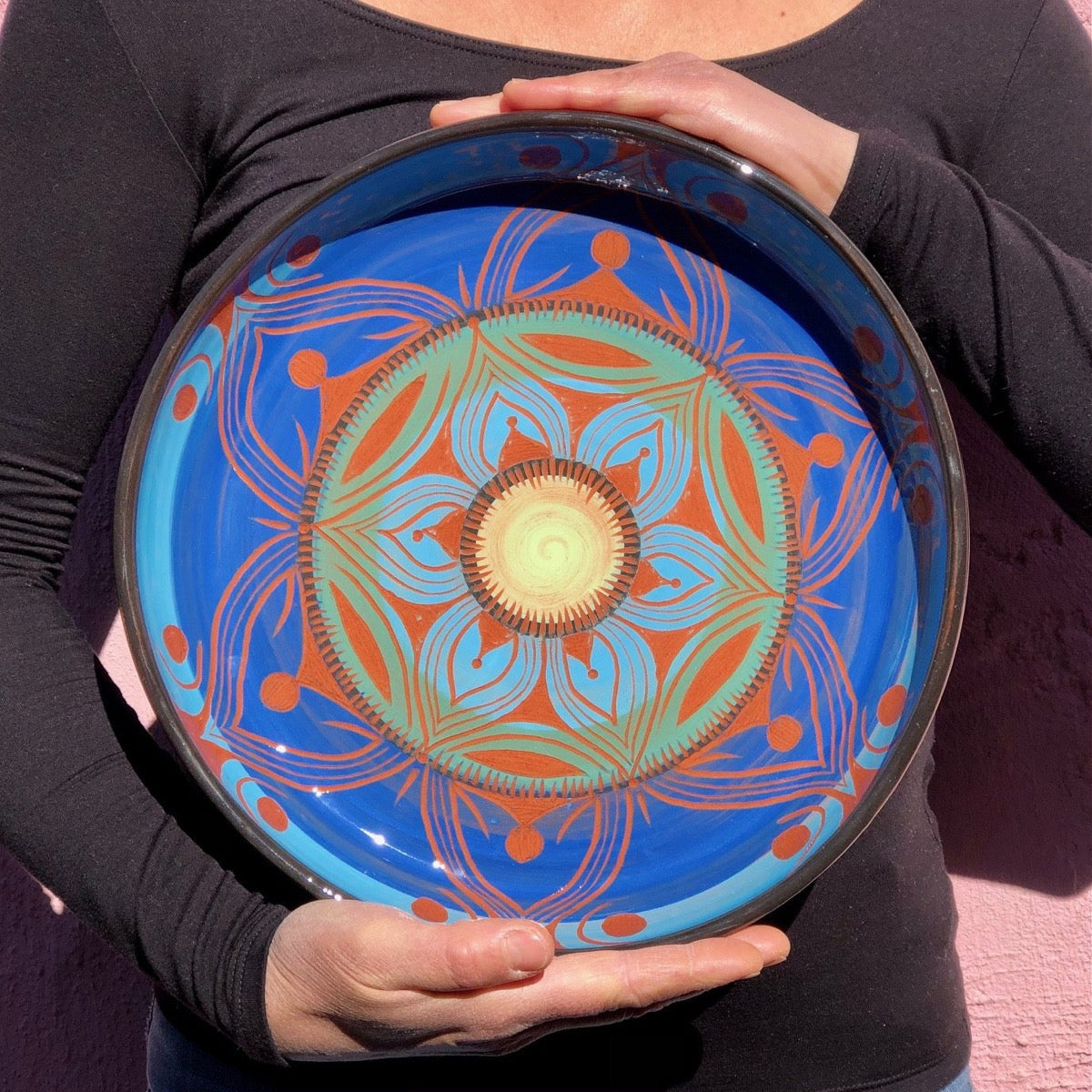Grand plat nuances de bleu