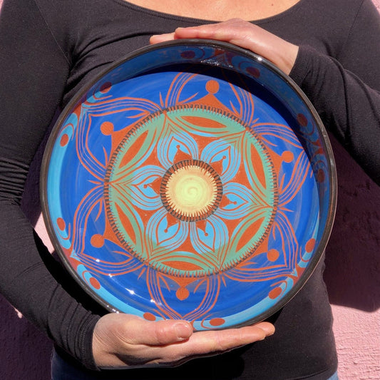Grand plat nuances de bleu