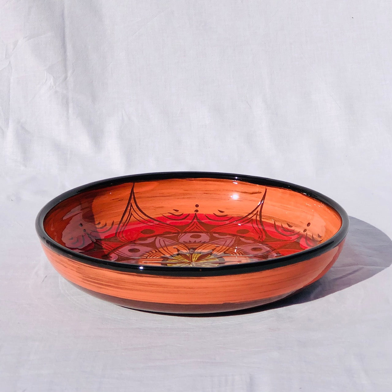 Grand plat rouge & orange