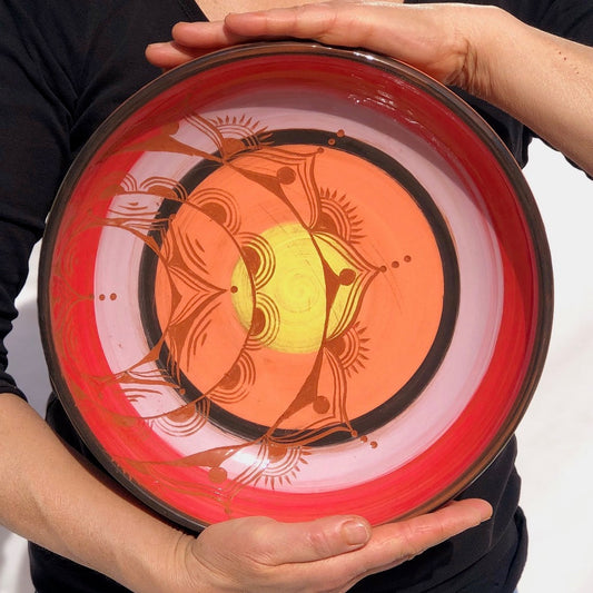 Grand plat rouge & orange